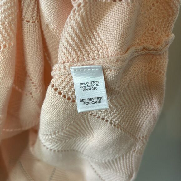 Est 1946 Womens Sweater Peach 3/4 Sleeve Textured Pullover Sz Large - Picture 5 of 7